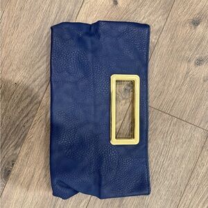 Elegant Navy Clutch with Gold Accent